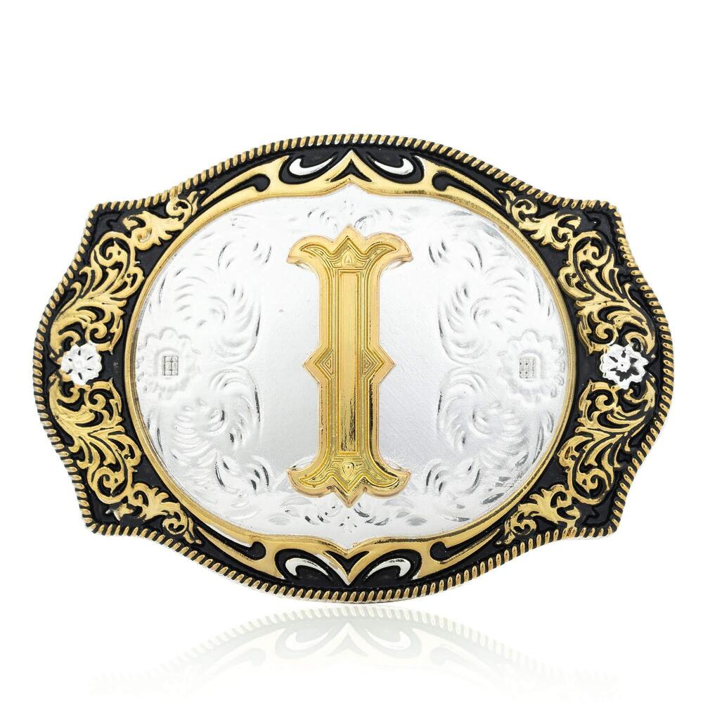 9598 Western Cowboy Belt Buckle ABCDJ to Z Initial Letter Belt Buckles